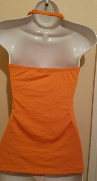 SOLD ELSEWHERE Sexy Orange halter top - Picture 2 of 4